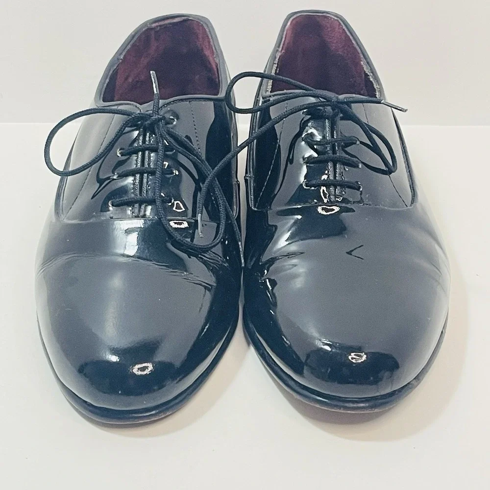 Brentano Patent Leather Black Lace‎ Up Shoes Size 8
